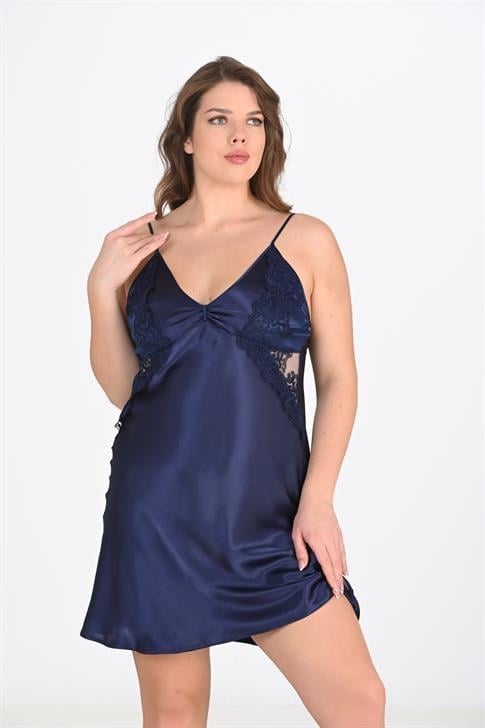 Aria`s Closet 2`li Lacivert Sabahlık Takımı Bigsize 6208 Aria`s Closet 2`li Lacivert Sabahlık Takımı Bigsize 6208