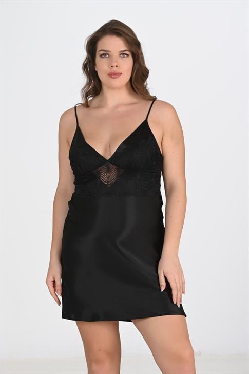 Aria`s Closet 2`li Siyah Sabahlık Takımı Bigsize 6213 Aria`s Closet 2`li Siyah Sabahlık Takımı Bigsize 6213