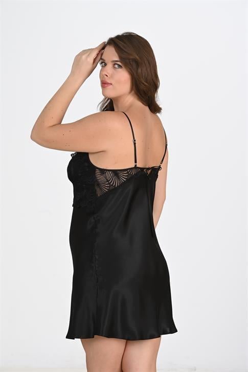Aria`s Closet 2`li Siyah Sabahlık Takımı Bigsize 6213 Aria`s Closet 2`li Siyah Sabahlık Takımı Bigsize 6213