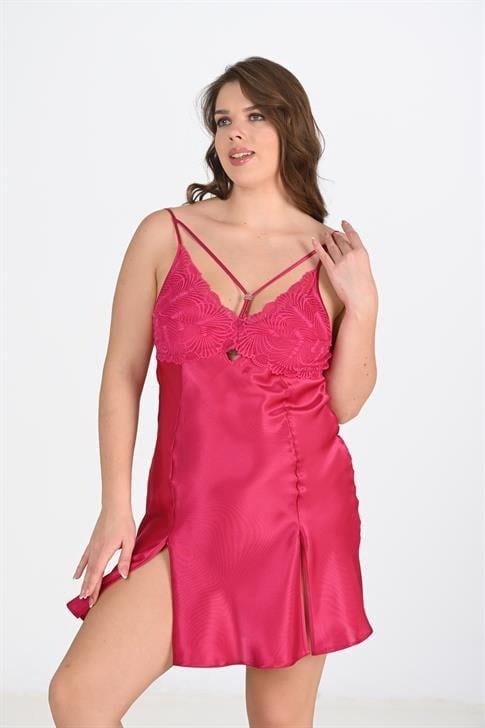 Aria`s Closet 2`li Vişne Sabahlık Takımı Bigsize 6212 Aria`s Closet 2`li Vişne Sabahlık Takımı Bigsize 6212