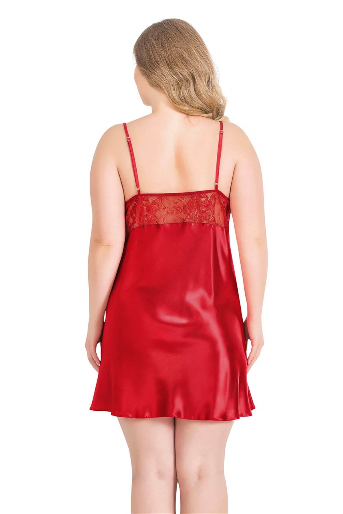 Aria`s Closet Büyük Beden Kırmızı Kısa İkili Saten Sabahlık Gecelik Takımı Aria`s Closet Büyük Beden Kırmızı Kısa İkili Saten Sabahlık Gecelik Takımı