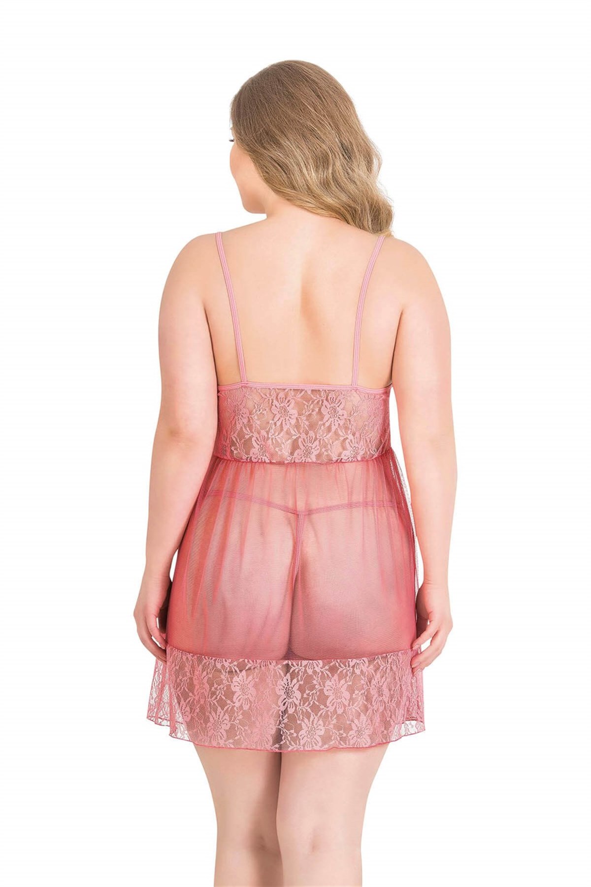 Aria`s Closet Büyük Beden Mercan Kısa Tül Gecelik Aria`s Closet Büyük Beden Mercan Kısa Tül Gecelik
