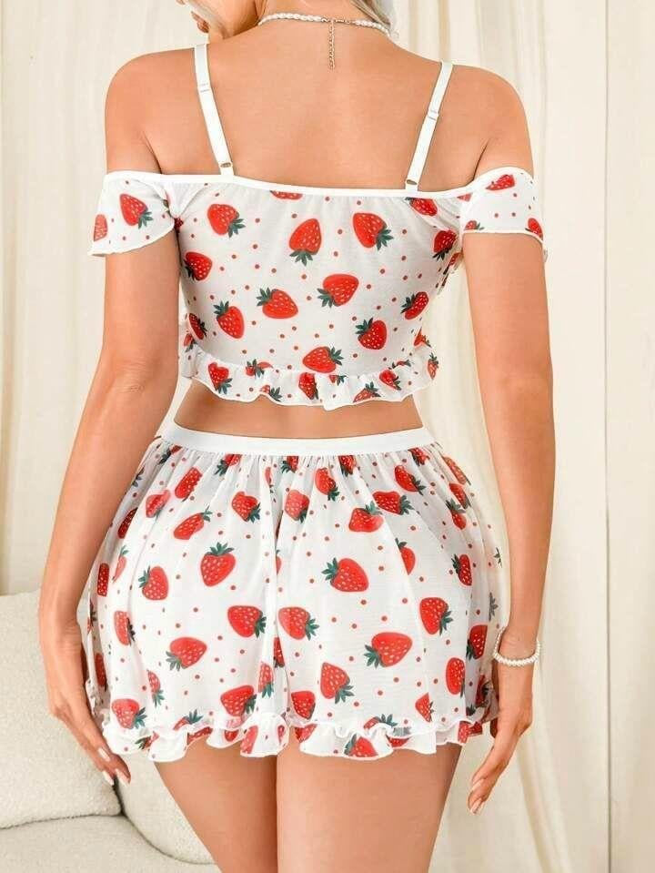 Aria`s Closet Çilek Desenli Fantezi Etekli Takım Aria`s Closet Çilek Desenli Fantezi Etekli Takım