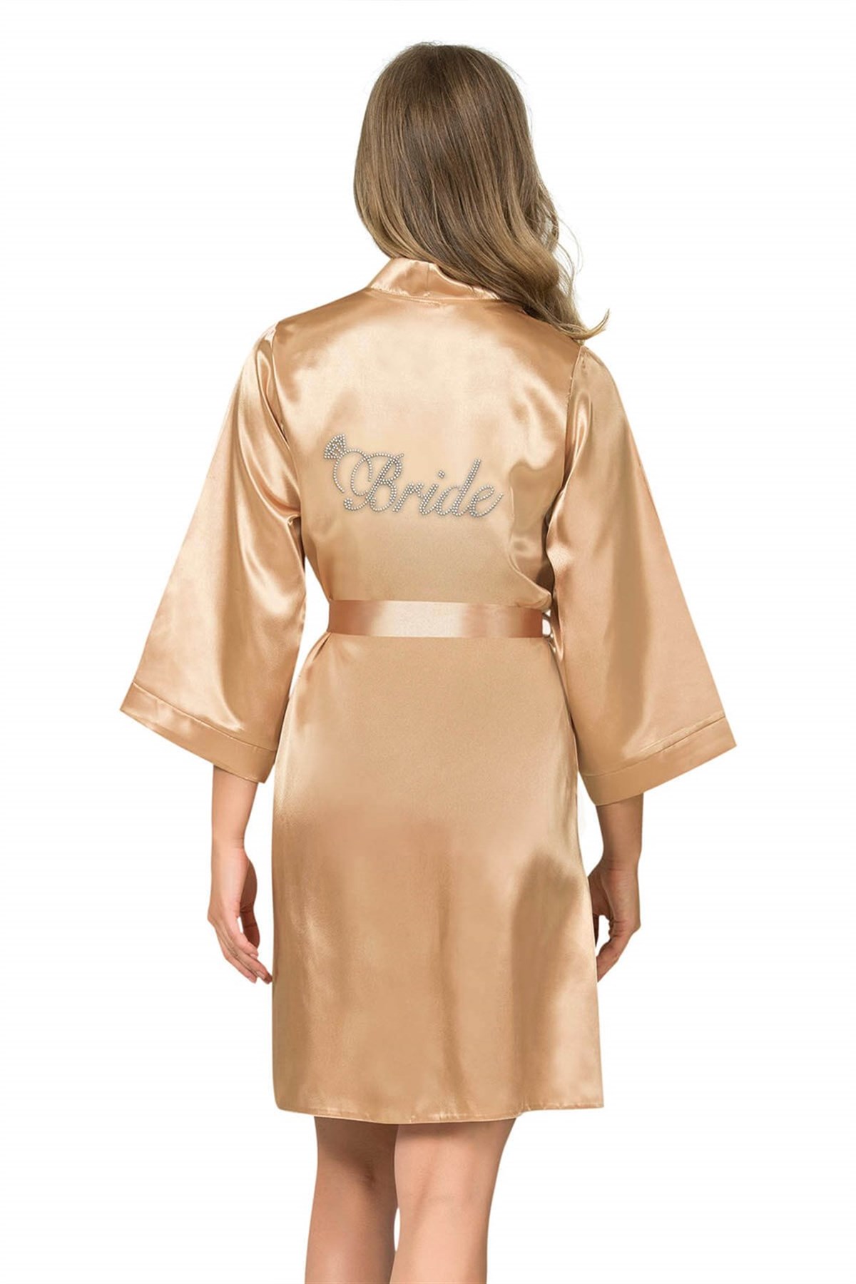 Aria`s Closet Gold Kısa Saten Bride Sabahlık Aria`s Closet Gold Kısa Saten Bride Sabahlık