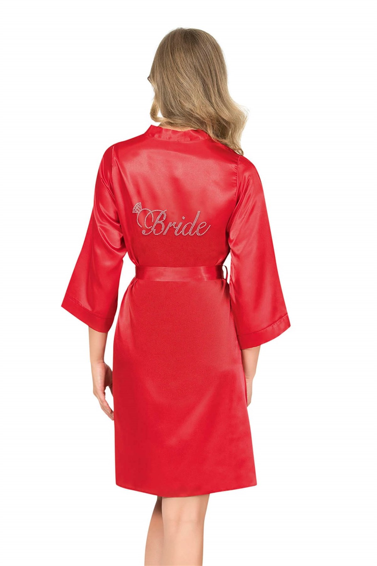 Aria`s Closet Kırmızı Kısa Saten Bride Sabahlık Aria`s Closet Kırmızı Kısa Saten Bride Sabahlık