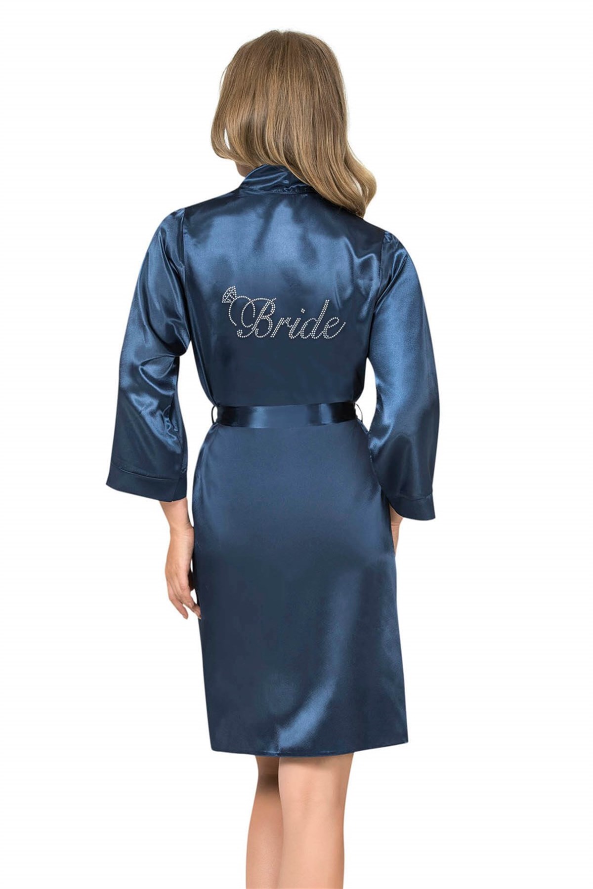 Aria`s Closet Lacivert Kısa Saten Bride Sabahlık Aria`s Closet Lacivert Kısa Saten Bride Sabahlık
