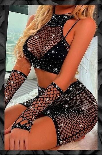Aria`s Closet Özel Tasarım Siyah Taşlı Fantezi Alt Üst Vücut Çorabı Aria`s Closet Özel Tasarım Siyah Taşlı Fantezi Alt Üst Vücut Çorabı
