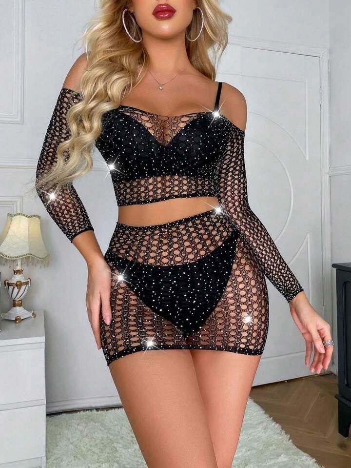 Aria`s Closet Özel Tasarım Siyah Taşlı Fantezi Vücut Çorabı Aria`s Closet Özel Tasarım Siyah Taşlı Fantezi Vücut Çorabı