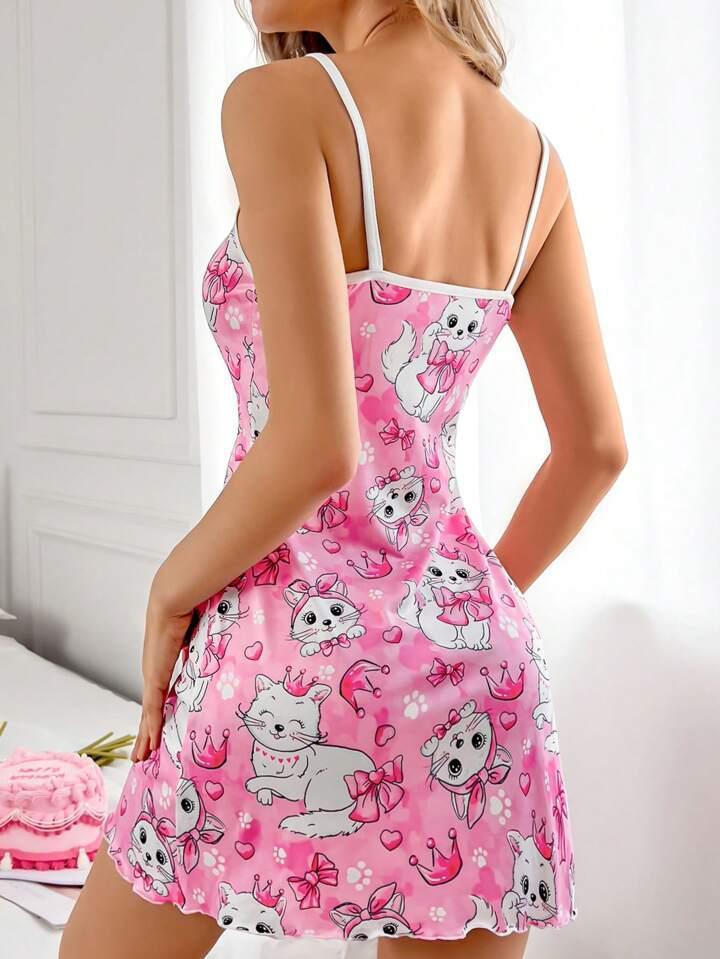 Aria`s Closet Pembe Kedi Desenli Fantezi Gecelik Aria`s Closet Pembe Kedi Desenli Fantezi Gecelik