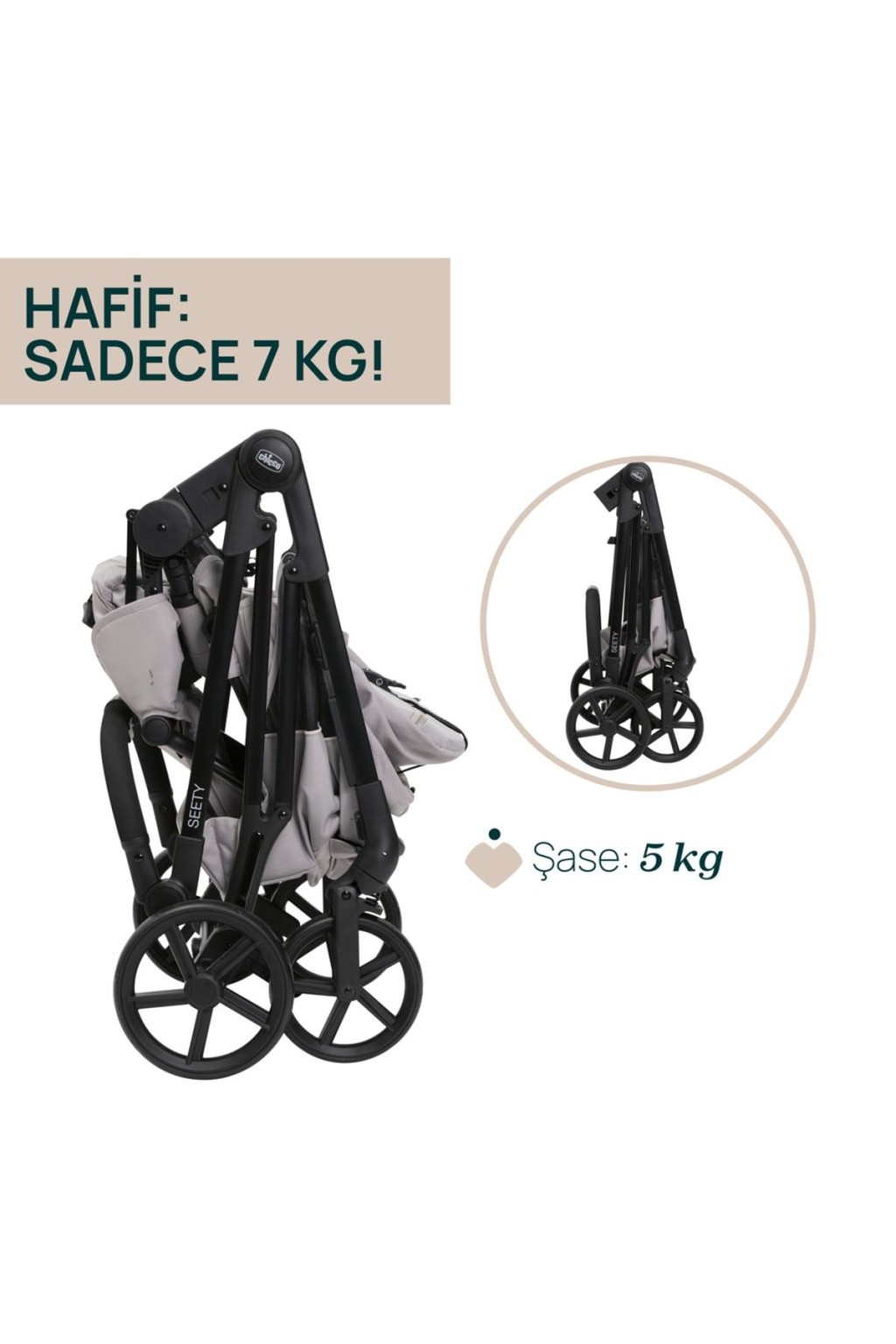 Chicco Seety Çift Yönlü Bebek Arabası - Florence Beige Chicco Seety Çift Yönlü Bebek Arabası - Florence Beige