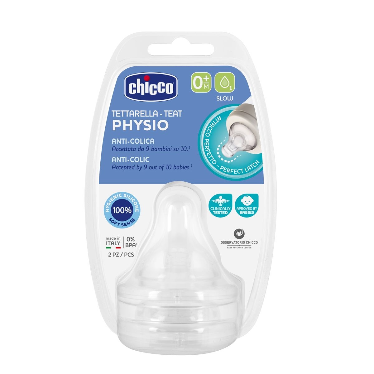 Chicco Wellbeing Silikon 2`li Biberon Emziği 0 ay+ Chicco Wellbeing Silikon 2`li Biberon Emziği 0 ay+