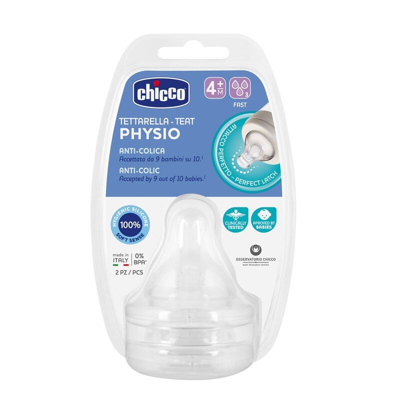 Chicco Wellbeing Silikon 2`li Biberon Emziği 4 ay+ Chicco Wellbeing Silikon 2`li Biberon Emziği 4 ay+