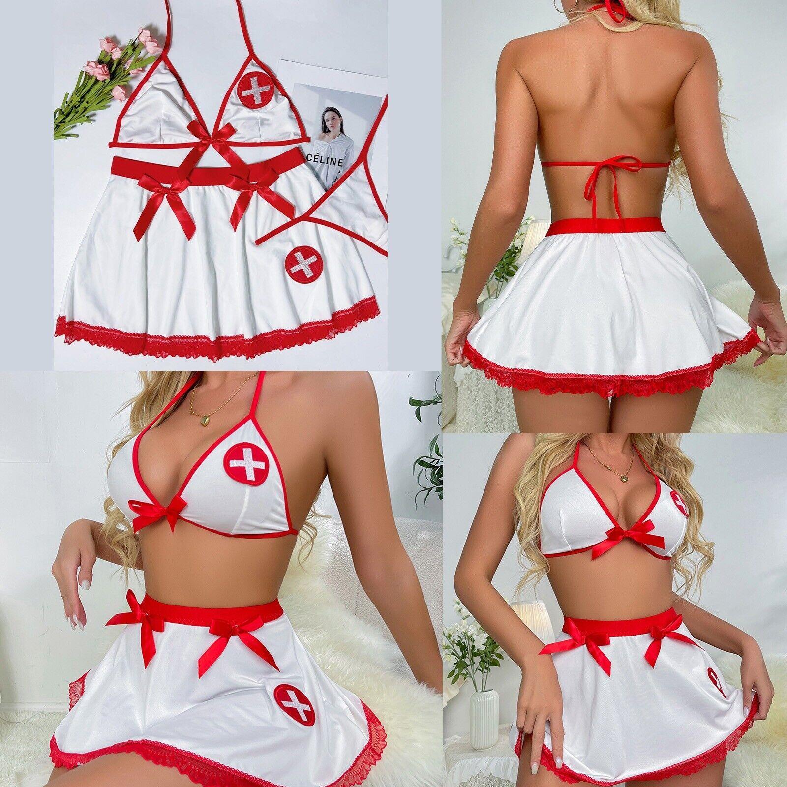 Aria`s Closet Fantezi Kırmızı Beyaz Fantezi Hemşire Kostümü Aria`s Closet Fantezi Kırmızı Beyaz Fantezi Hemşire Kostümü