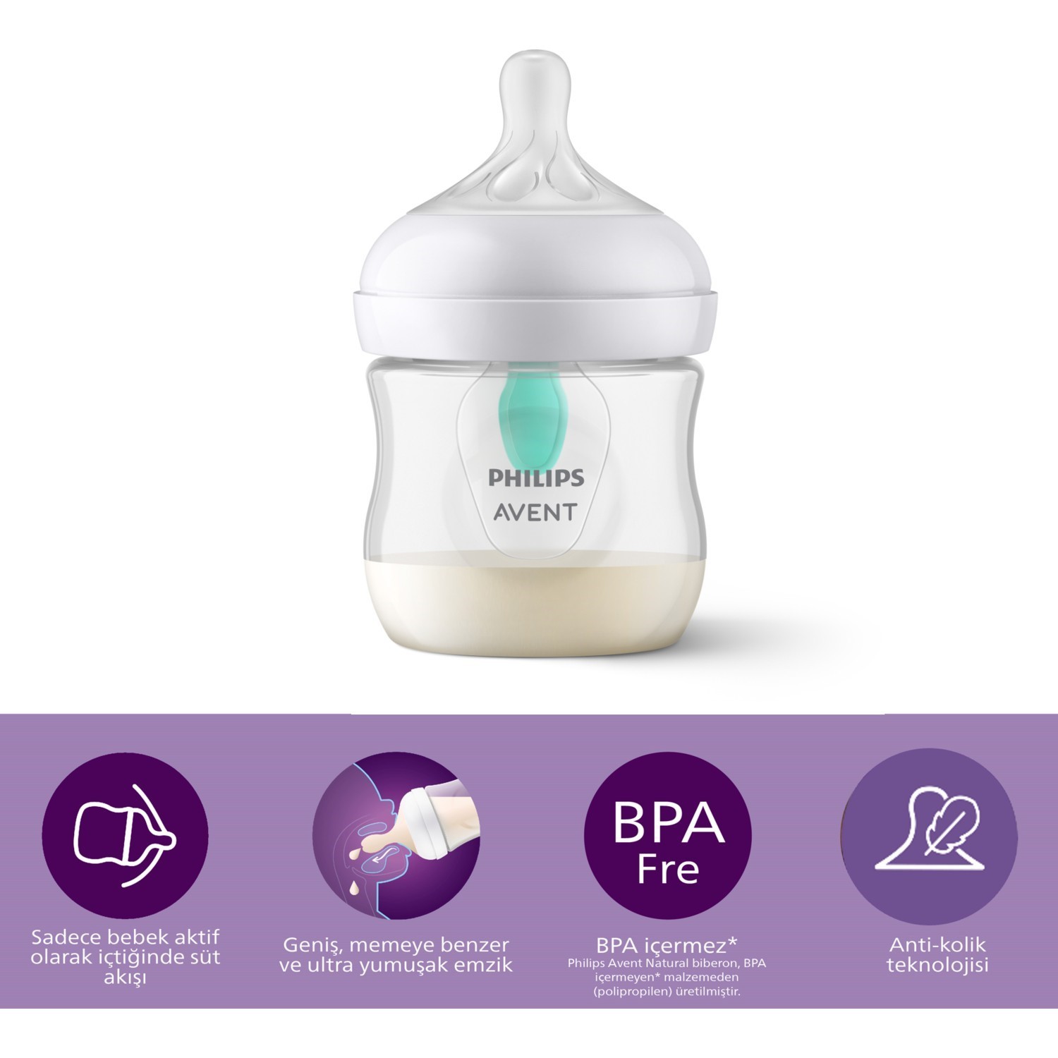 Philips Avent Natural Response Anti-Colic PP Biberon 125 ml +0 ay Philips Avent Natural Response Anti-Colic PP Biberon 125 ml +0 ay