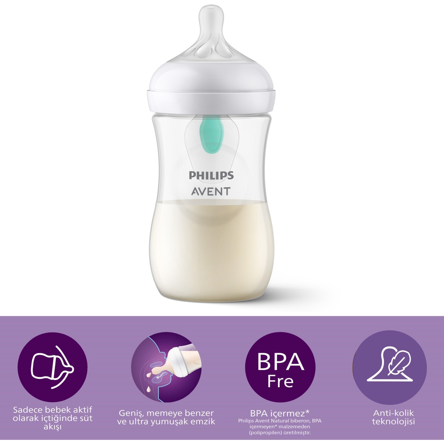 Philips Avent Natural Response PP Antikolik Biberon 260 ML 1 Ay+ SCY673/01 Philips Avent Natural Response PP Antikolik Biberon 260 ML 1 Ay+ SCY673/01
