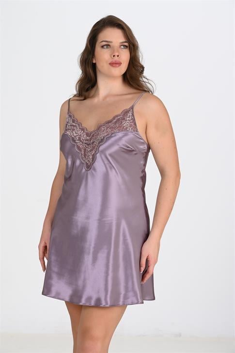 Aria`s Closet Büyük Beden Lila Gecelik 2101 Aria`s Closet Büyük Beden Lila Gecelik 2101