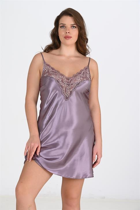 Aria`s Closet Büyük Beden Lila Gecelik 2101 Aria`s Closet Büyük Beden Lila Gecelik 2101